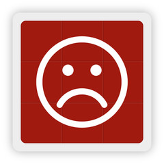 Red Icon Schaltfläche - Smiley traurig