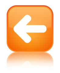 Back arrow icon special orange square button