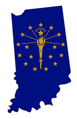 Indiana Outline Map and Flag