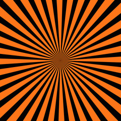 Abstract black and orange color radial blackground for halloween theme concept. Vector illustration