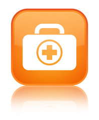 Obraz premium First aid kit icon special orange square button