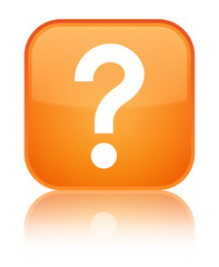 Question mark icon special orange square button