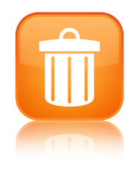 Recycle bin icon special orange square button