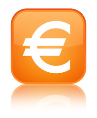 Euro sign icon special orange square button