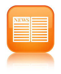 Newspaper icon special orange square button