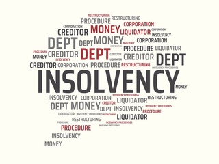INSOLVENCY - image with words associated with the topic INSOLVENCY, word, image, illustration