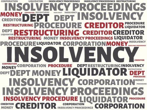 INSOLVENCY - image with words associated with the topic INSOLVENCY, word, image, illustration