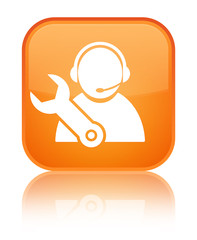 Tech support icon special orange square button