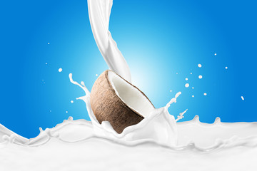 Fresh Coconut With Milk Splash	