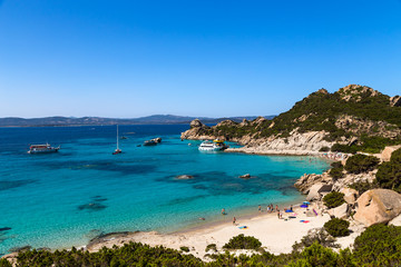 Archipelago of La Maddalena, Italy. Picturesque bay with clear water