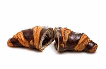 Chocolate croissant isolated