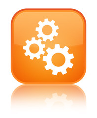 Gears icon special orange square button