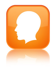 Head men face icon special orange square button