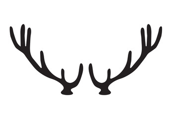 black silhouette of deer antlers- vector illustration