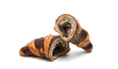 Chocolate croissant isolated