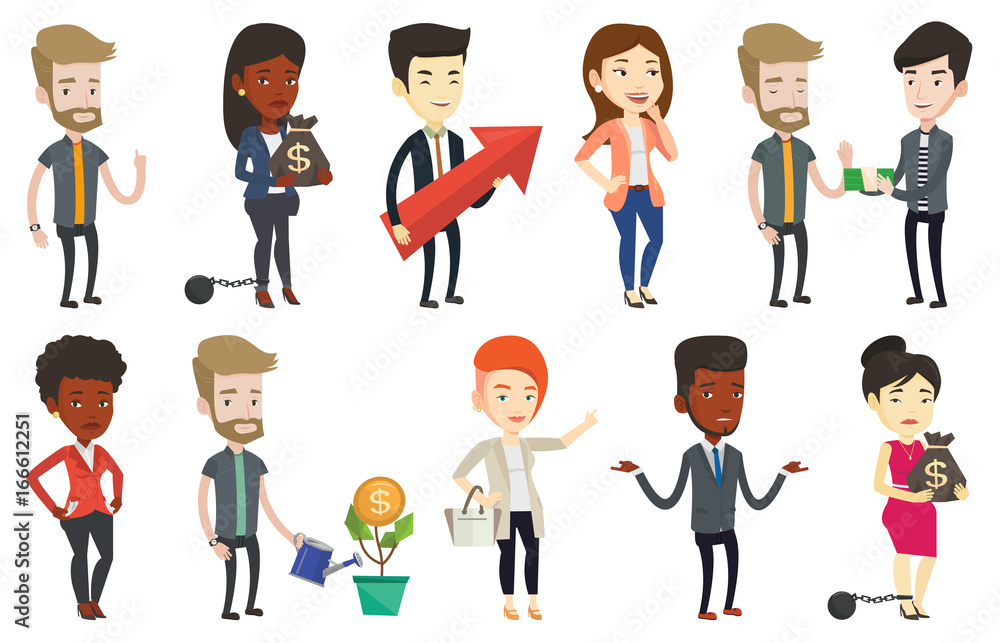 Poster caucasian businessman pointing finger up because he came up with business idea. man having business 