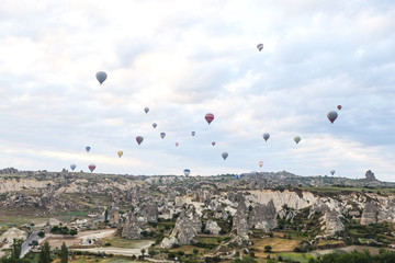 Fototapeta na wymiar Hot Air Balloons in Cappadocia Valleys