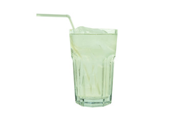 Sprit favour soft drink in clear glass isolated on white background