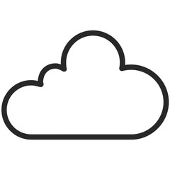 Simple Vector Icon of a cloud in line art style. Pixel perfect. Basic weather cast element. 