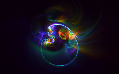 3D rendering abstract fractal light background