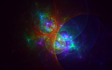 3D rendering abstract fractal light background