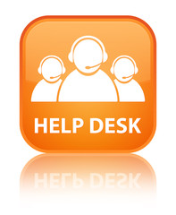 Help desk (customer care team icon) special orange square button