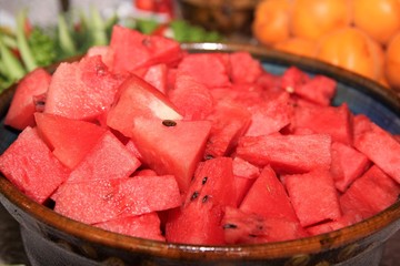 Sliced watermelon