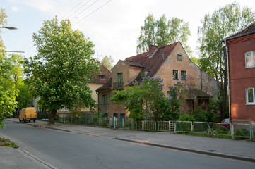 Fototapeta na wymiar On Kutuzov street, Kaliningrad, Russian Federation