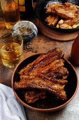 Fried pork ribs