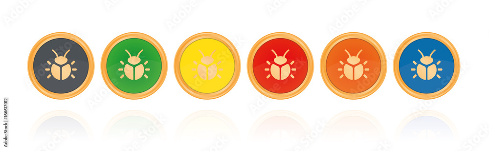 Sticker bug - bronze buttons