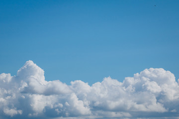 Beautiful large fluffy clouds in the sky