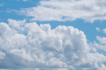 Beautiful large fluffy clouds in the sky