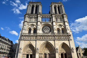 Fototapeta na wymiar Cathédrale Notre-Dame à Paris en été, France