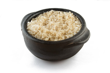 Whole grain brown rice cooked. Integral