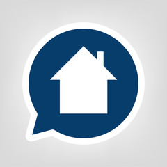 Sprechblase Haus mit Schornstein