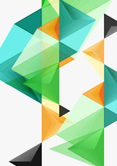 Triangular low poly vector a4 size geometric abstract template