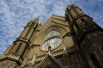 Old church with sky in the background