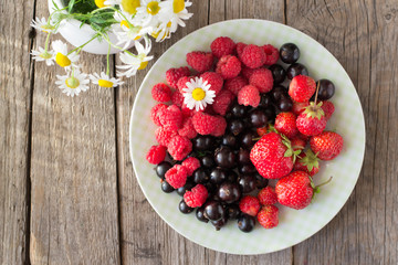 Various berries on plate