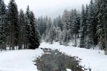 Fluss im Schnee - 166621407
