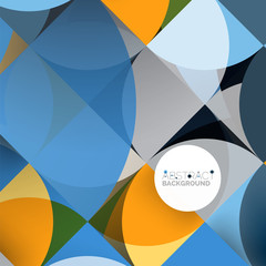 Cut paper circles, mosaic mix geometric pattern design