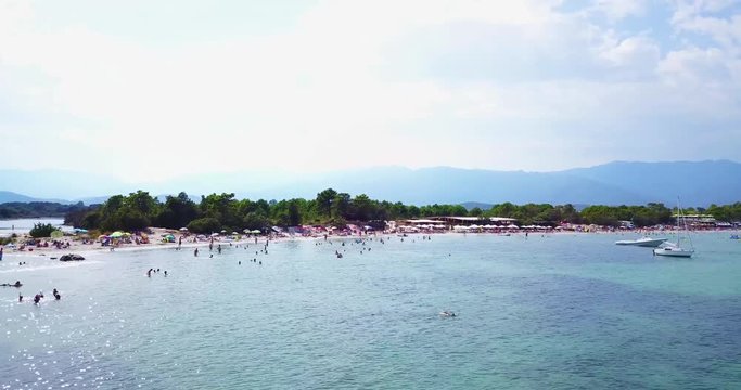Corsica France drone flight over a beautiful beach_03