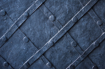 The texture of the old metal doors
