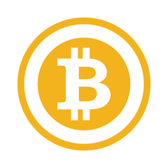 Bitcoin symbol in flat design. Coin symbol Electronic currency. Vector image.