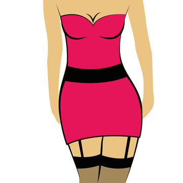 sexy lady im pinken minikleid