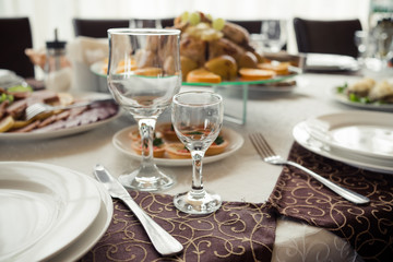 European cuisine table served