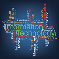 Information Technology word cloud, vector