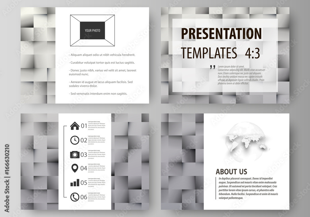Poster set of business templates for presentation slides. easy editable abstract vector layouts in flat des
