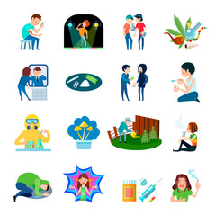 Drug Abuse Icons Collection