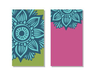 Cards with mandala collection in vector
