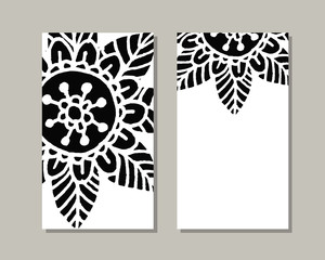 Cards with mandala collection in vector